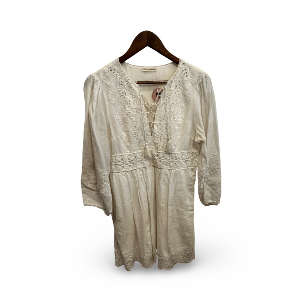 Ulla Johnson White Lace-Up Embroidered dress - Picture 3 of 11